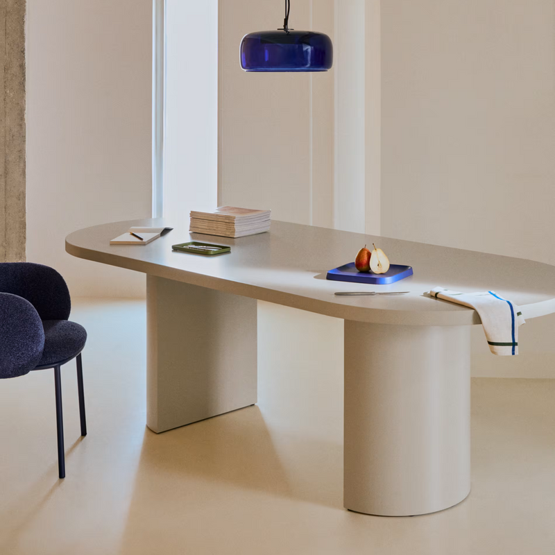 NEALY Stol od lakiranog medijapana u ekru boji