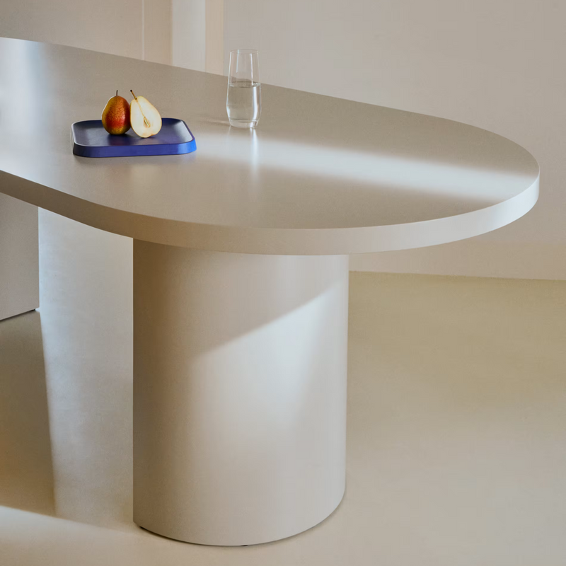 NEALY Stol od lakiranog medijapana u ekru boji