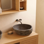 TETSU stone wash basin, Ø 40 cm