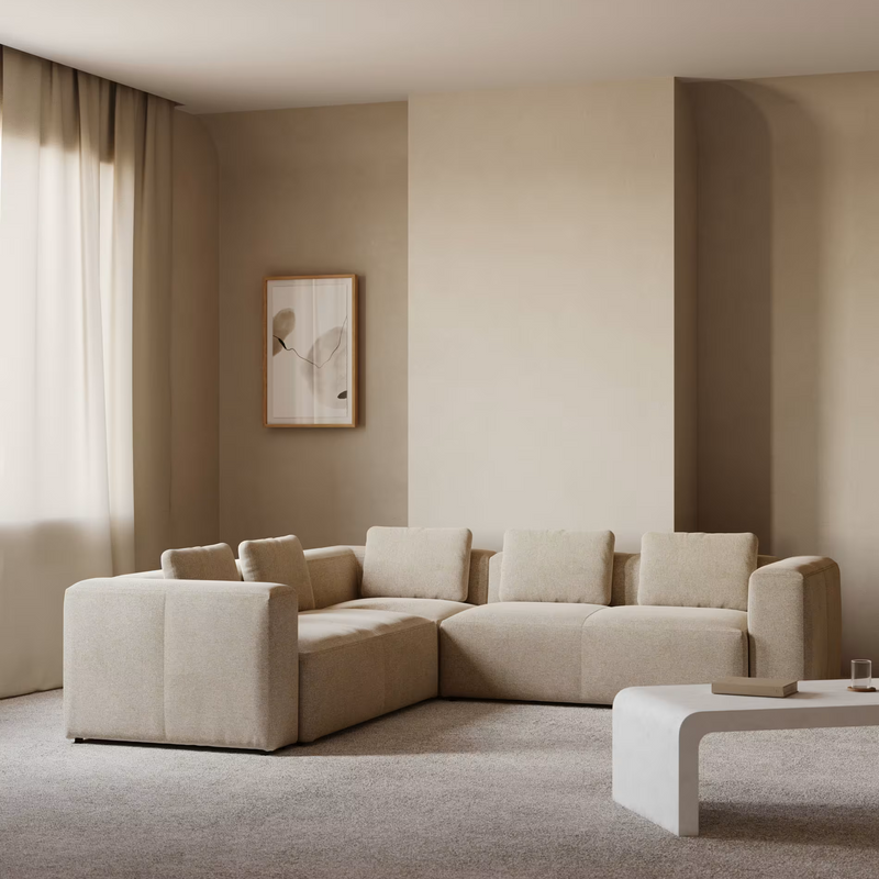 BLOK Kutna garnitura u bež boji, 290 x 290 cm