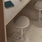 ZAIB stool in chenille fabric and steel legs, height 63-84 cm