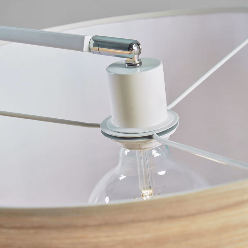 JUHE Podna lampa od jasenovog furnira od bijelog čelika i mramora