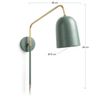 AUDRIE Wall light in steel with green painted finish