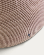 WILMA Pouffe in pink wide seam corduroy, Ø 80 cm