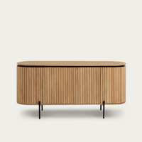 LICIA Solid mango wood sideboard with 4 doors and black finish metal, 170 x 80 cm