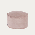 WILMA Large pouffe in pink wide seam corduroy, Ø 70 cm