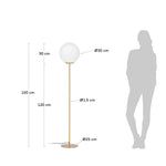 MAHALA Floor lamp in steel and frosted glass