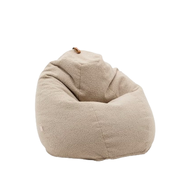 VICKA Pouffe u bež boucléu, Ø 70 cm
