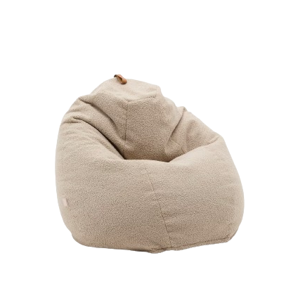 VICKA Pouffe u bež boucléu, Ø 70 cm