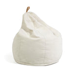 VICKA White bouclé pouffe Ø 70 cm