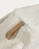 VICKA White bouclé pouffe Ø 70 cm