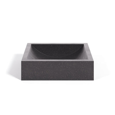 DELINA Square countertop washbasin in black terrazzo