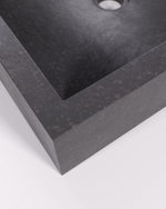 DELINA Square countertop washbasin in black terrazzo