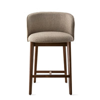 ABREY Upholstered stool with wooden base, h 65 cm