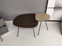 TWEET Coffee table with shaped top and metal base, d66 cm