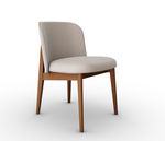 ABREY Wooden chair with upholstered seat and backrest