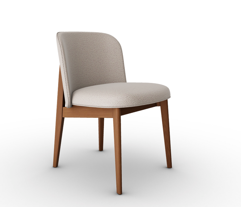 ABREY Wooden chair with upholstered seat and backrest