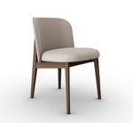 ABREY Wooden chair with upholstered seat and backrest