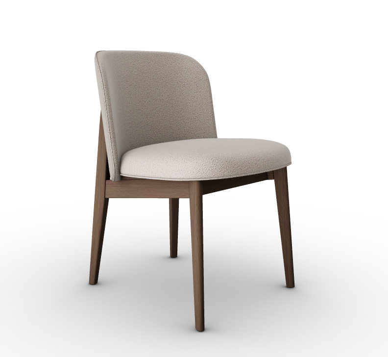 ABREY Wooden chair with upholstered seat and backrest