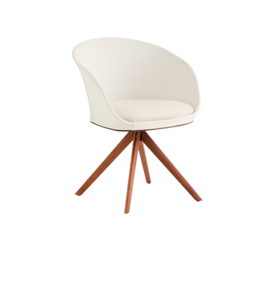 BLUM Dining armchair with pyramid-shaped solid wood base