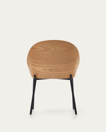 EAMY Light grey chair in an ash wood veneer with a natural finish and black metal