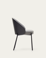 EAMY Light grey chair in an ash wood veneer with a black finish and black metal