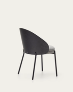 EAMY Light grey chair in an ash wood veneer with a black finish and black metal