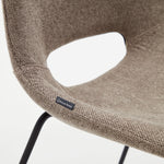 ZAHARA Chair in brown with steel legs in a black finish