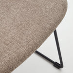 ZAHARA Chair in brown with steel legs in a black finish