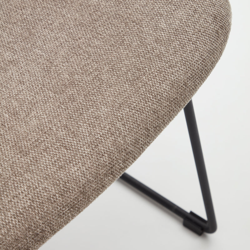 ZAHARA Chair in brown with steel legs in a black finish