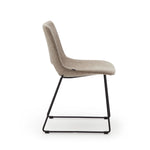 ZAHARA Chair in brown with steel legs in a black finish