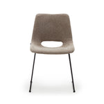 ZAHARA Chair in brown with steel legs in a black finish