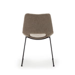 ZAHARA Chair in brown with steel legs in a black finish