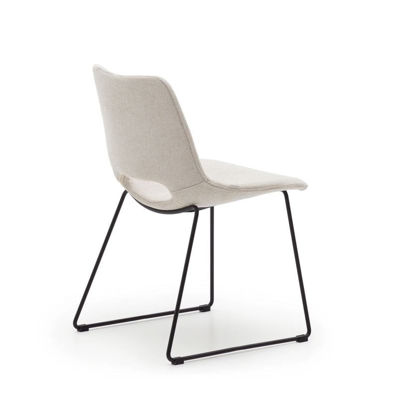 ZAHARA Chair in beige with steel legs in a black finish