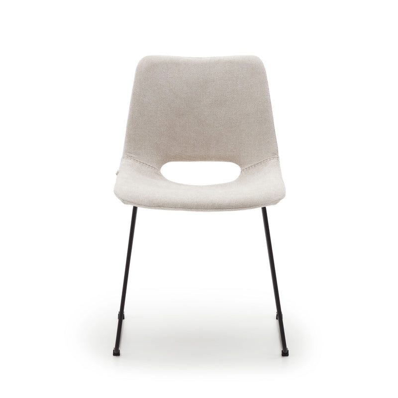 ZAHARA Chair in beige with steel legs in a black finish