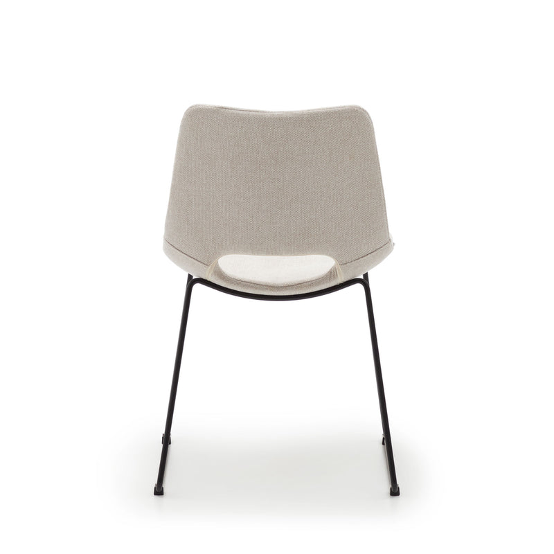 ZAHARA Chair in beige with steel legs in a black finish