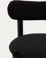 NEBAI chair in black fleece and solid oak wood structure with black finish