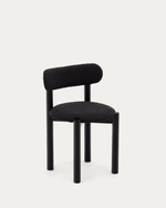 NEBAI chair in black fleece and solid oak wood structure with black finish