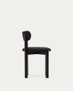 NEBAI chair in black fleece and solid oak wood structure with black finish