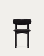 NEBAI chair in black fleece and solid oak wood structure with black finish