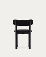 NEBAI chair in black fleece and solid oak wood structure with black finish