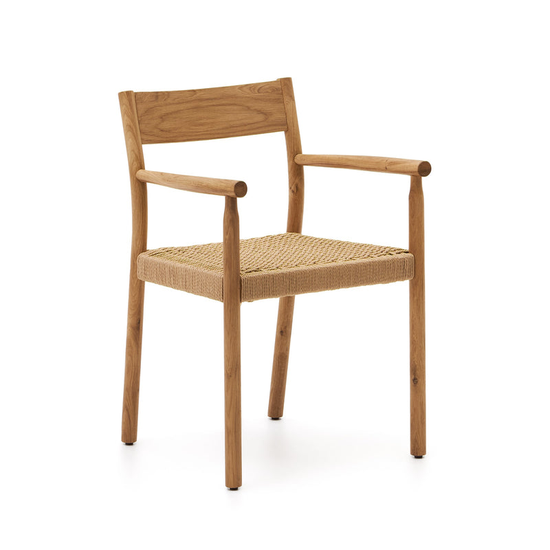 YALIA chair in solid oak with natural finish and rope seat