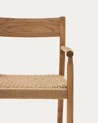 YALIA chair in solid oak with natural finish and rope seat