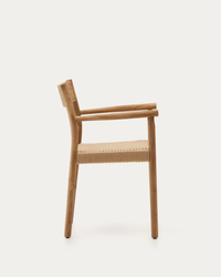 YALIA chair in solid oak with natural finish and rope seat