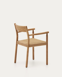 YALIA chair in solid oak with natural finish and rope seat