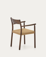 YALIA chair in solid oak with walnut finish and rope seat