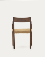 YALIA chair in solid oak with walnut finish and rope seat