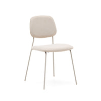 BENILDA stackable beige chair in oak veneer and steel in a beige finish