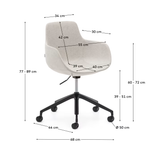 TISSIANA Desk chair with matt black finish