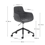 TISSIANA Desk chair with matt black finish